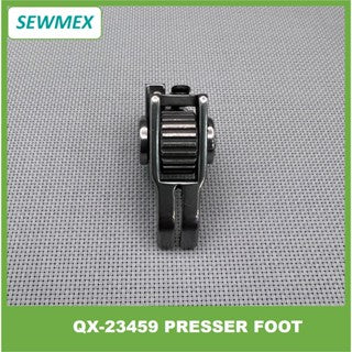 QX-23459 Presser Foot with teeth type surface metal roller/ Tapak dengan roda logam bertumbuh gigi untuk Mesin Jahit