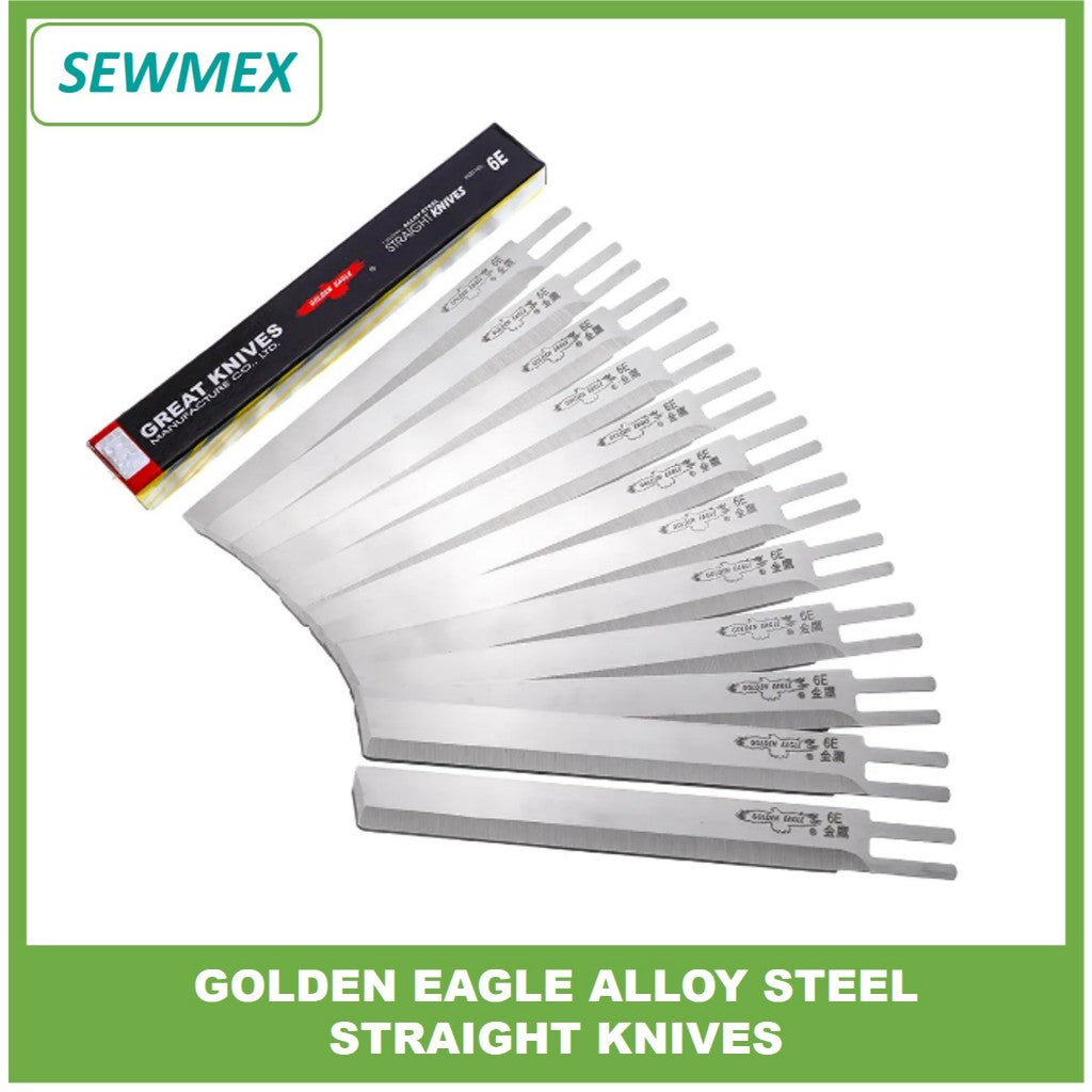 š„Ready stockš„Golden Eagle Straight Knife Authentic Cloth Cutting Machine Blade 5"/6"/8"/10" 1 Dozen (Alloy Steel)