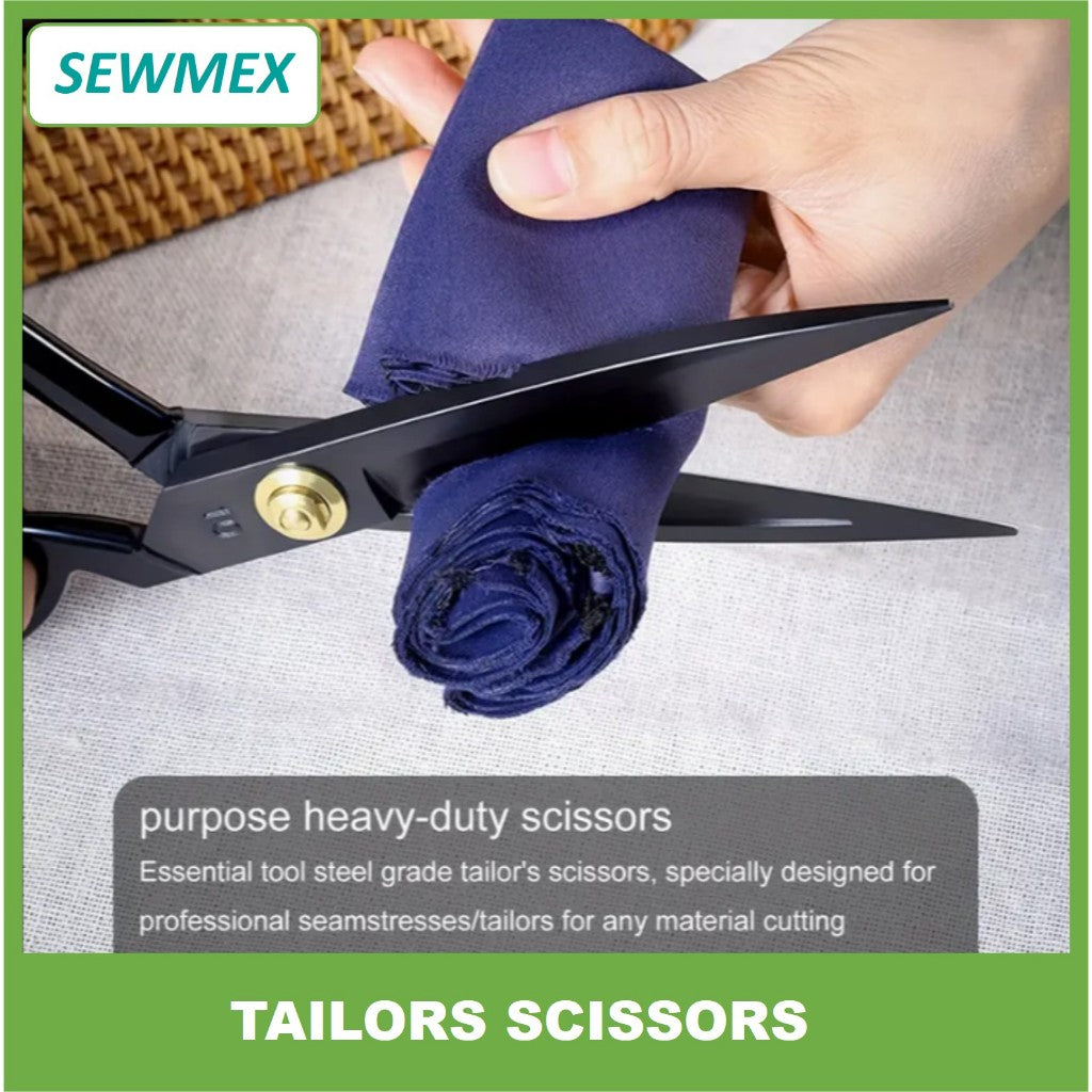š„Ready stockš„Black Steel Tailoring Scissors/ Gunting Kain/ Gunting Hitam/ Tailors Scissors