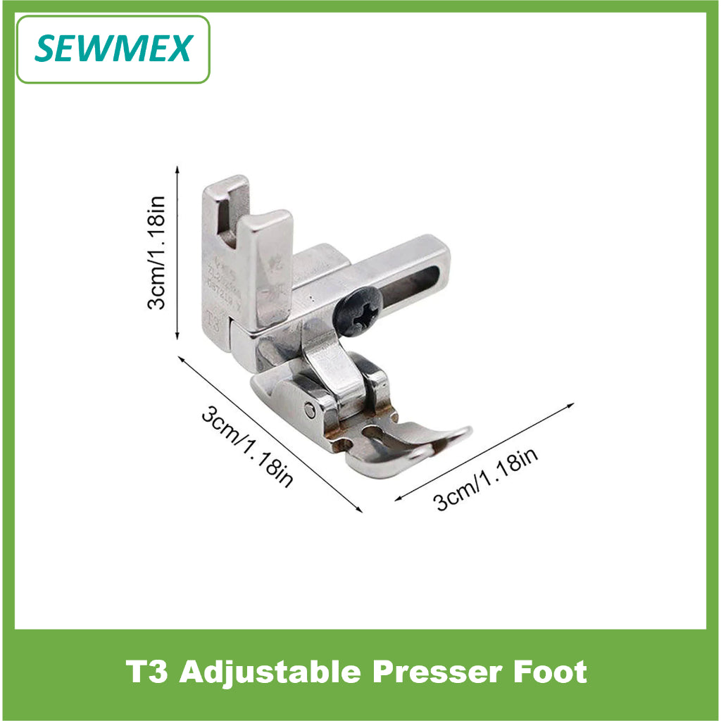 š„Ready stockš„T3 Adjustable 3 IN 1 Cording/ Regular/ Zipper Presser Foot Left and Right for Lockstitch Industrial Sewing