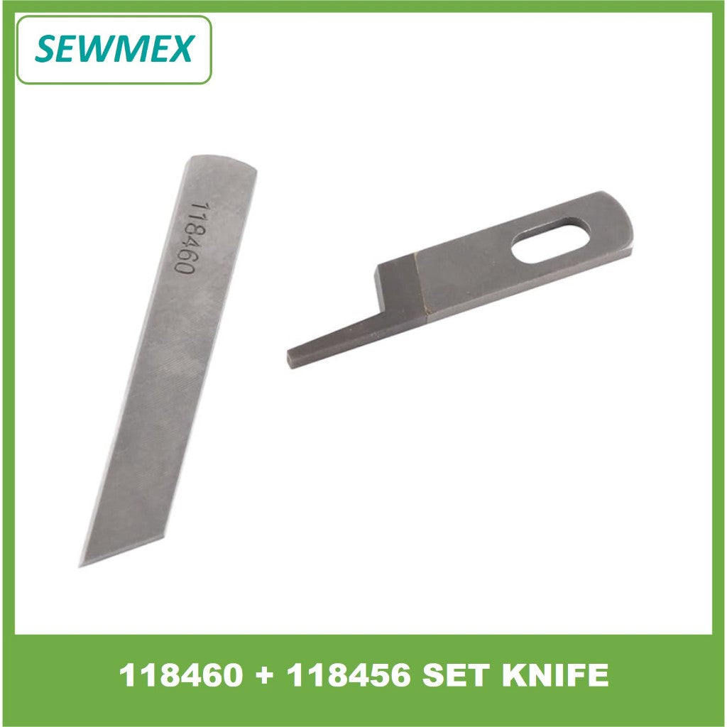 š„Ready stockš„118456 + 118460 Upper and lower Knife for Overlock Sewing Machine JUKI MO-2414/ Pisau untuk mesin jahit tep