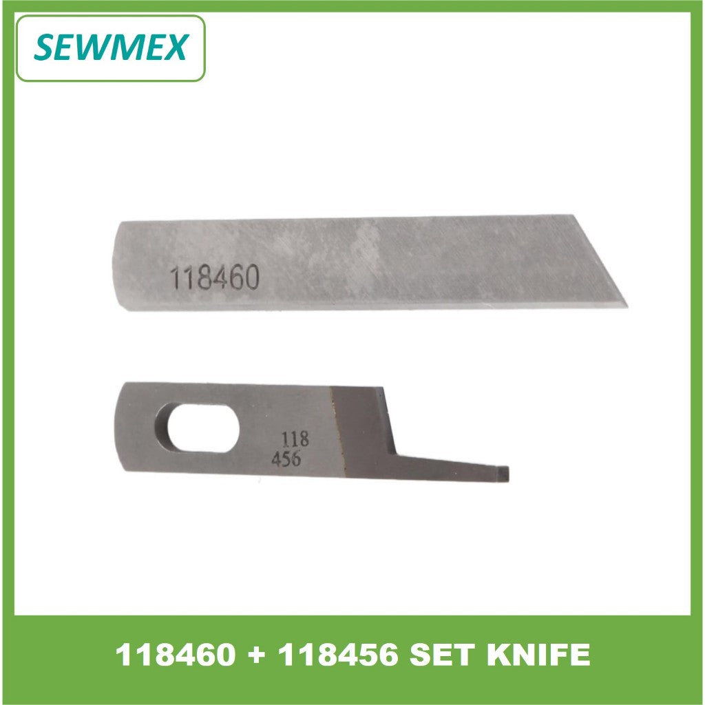 š„Ready stockš„118456 + 118460 Upper and lower Knife for Overlock Sewing Machine JUKI MO-2414/ Pisau untuk mesin jahit tep
