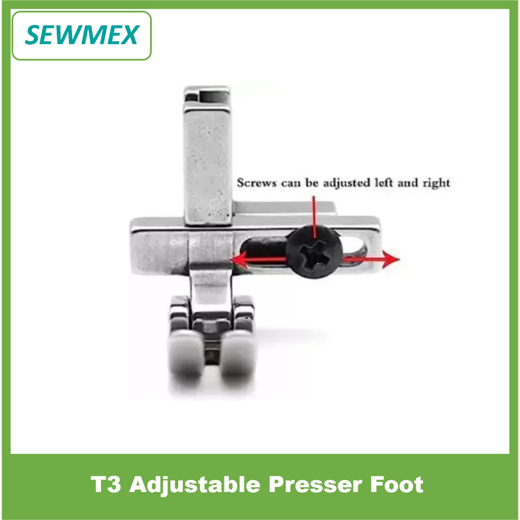 š„Ready stockš„T3 Adjustable 3 IN 1 Cording/ Regular/ Zipper Presser Foot Left and Right for Lockstitch Industrial Sewing