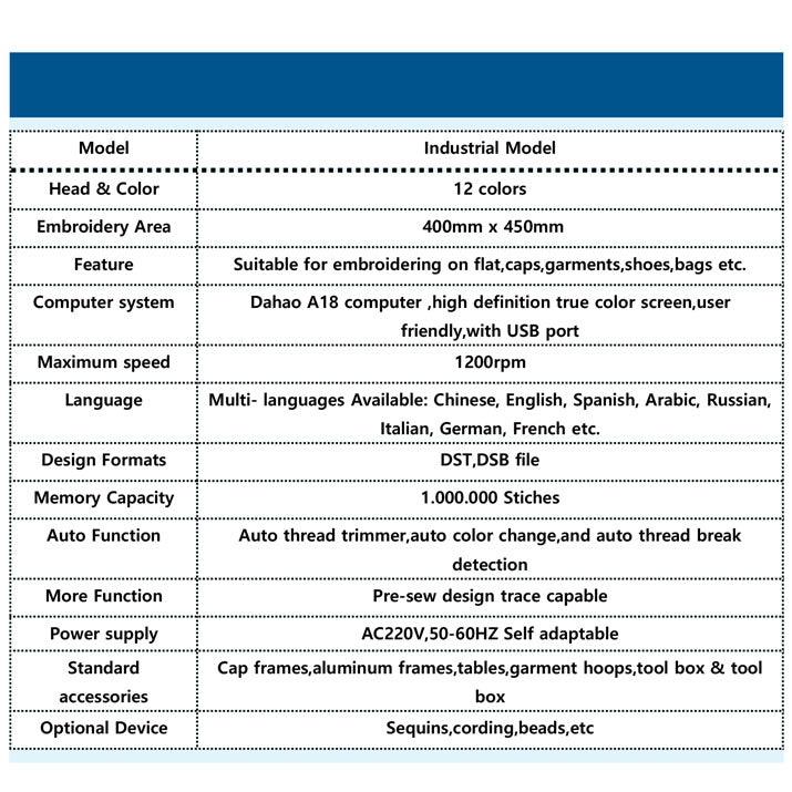 SEWMEX 6 Head 12 Needles Embroidery Machine