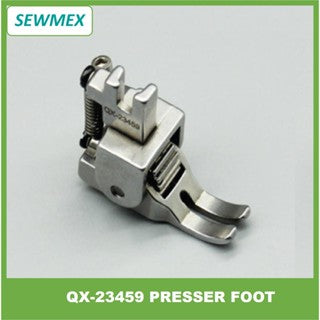 QX-23459 Presser Foot with teeth type surface metal roller/ Tapak dengan roda logam bertumbuh gigi untuk Mesin Jahit