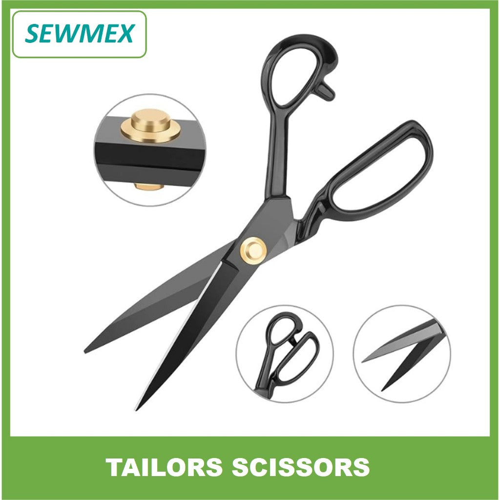 🔥Ready stock🔥Black Steel Tailoring Scissors/ Gunting Kain/ Gunting Hitam/ Tailors Scissors