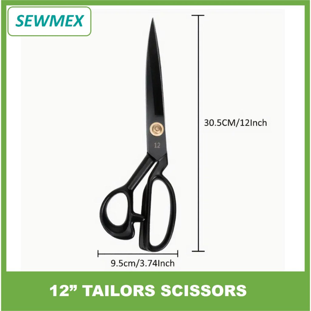 🔥Ready stock🔥Black Steel Tailoring Scissors/ Gunting Kain/ Gunting Hitam/ Tailors Scissors