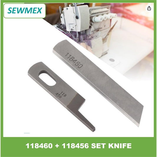 🔥Ready stock🔥118456 + 118460 Upper and lower Knife for Overlock Sewing Machine JUKI MO-2414/ Pisau untuk mesin jahit tep