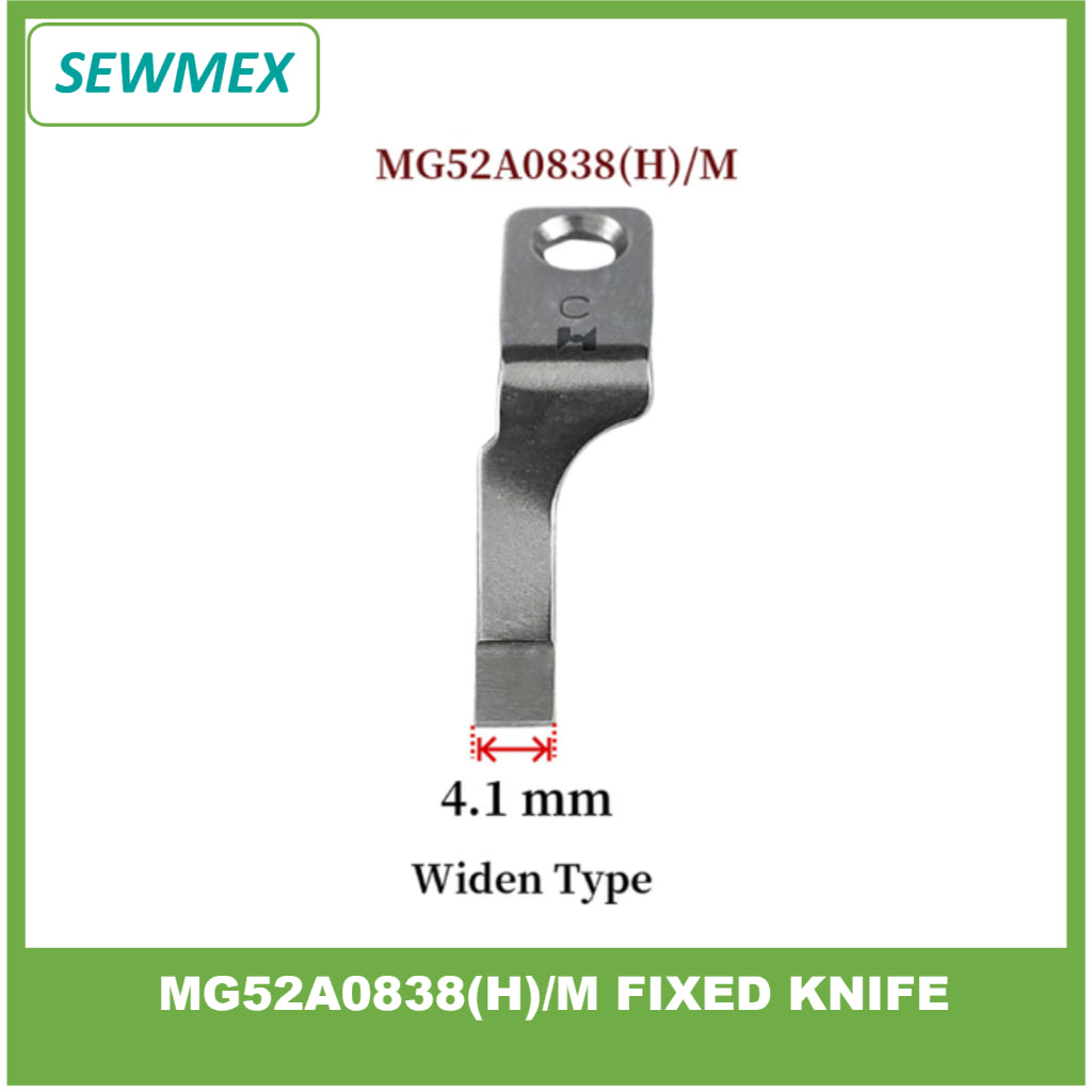 MG52A0834 + MG52A0838(H)/M (Widen) Movable + Fixed Knife Set Fits Mitsubishi DY-359, PLK-2520A, Typical GC0303 Sewing Ma